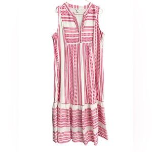 Crown & Ivy Pink White Sleeveless Maxi Dress Size Petite XL